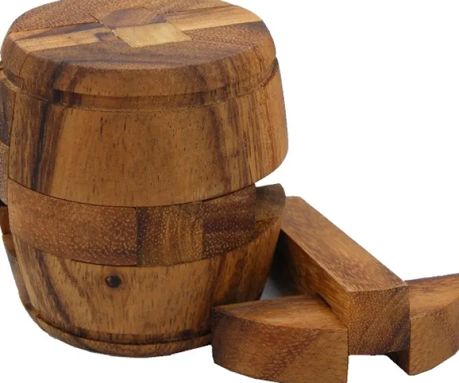 Beer Barrel Antique Style - Brain Teaser Wooden Puzzle