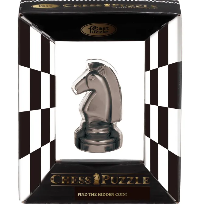 Cast Chess Knight Black- Hanayama Metal Puzzle