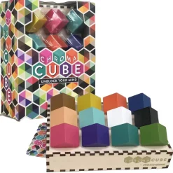 Chroma Cube Logic Game Puzzle with 25 Card Puzzles for Adults, IQ Game, Award Winning Brain Teaser