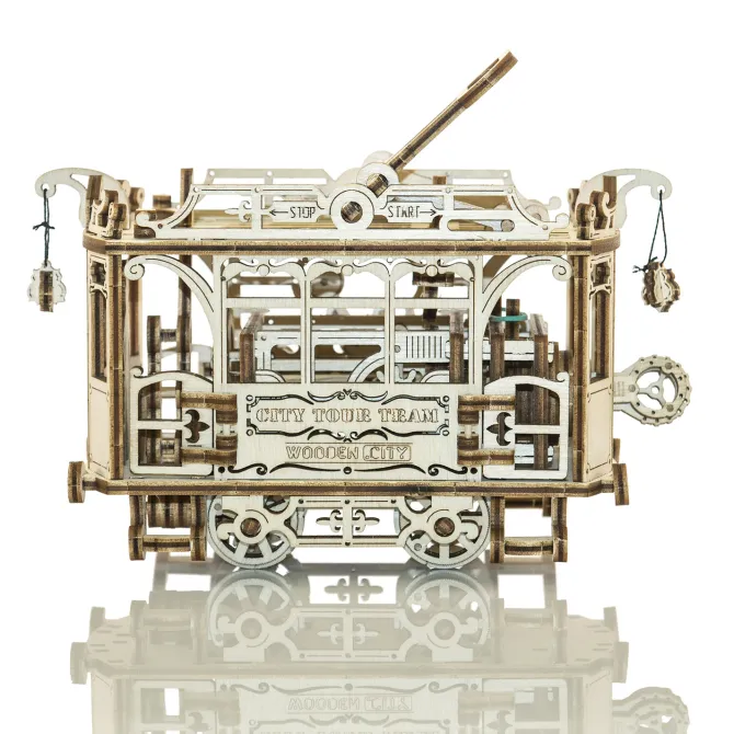 City Train With Rails - 3D Mechanical, Engineering Self-Assembled Puzzle