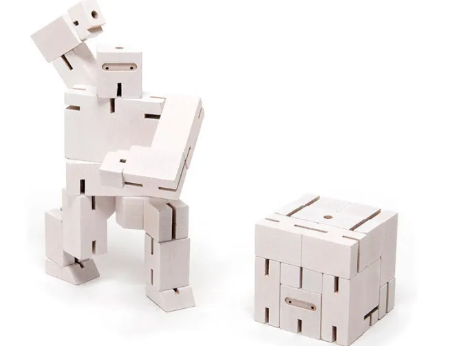 Cubebot Ninja White - 3D Wooden Brainteaser Puzzle