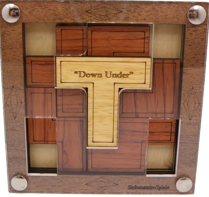 Down Under - Wooden Brain Teaser Puzzle Packing Problem