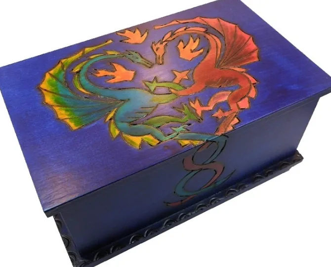 Dragons In Love (Large) - Secret Wooden Puzzle Box