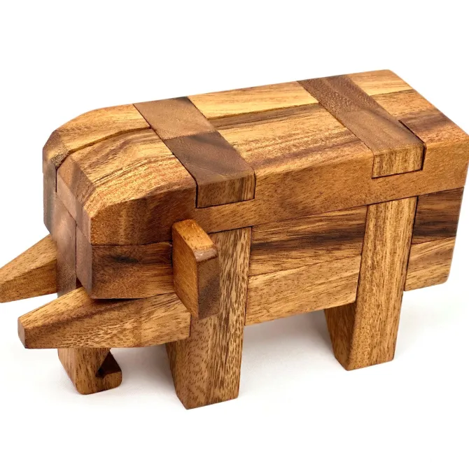 Elephant Kumiki Large - 3D Brain Teaser Wooden Puzzle