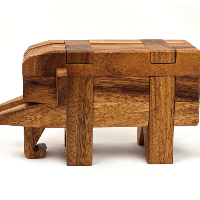 Elephant Kumiki Large - 3D Brain Teaser Wooden Puzzle
