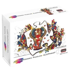 Elephant Rainbow Wooden Jigsaw Shape Puzzle 120 pieces