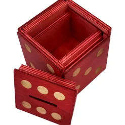 Enigma Dice Cube Secret Puzzle Box Money Trick Box - Red Color
