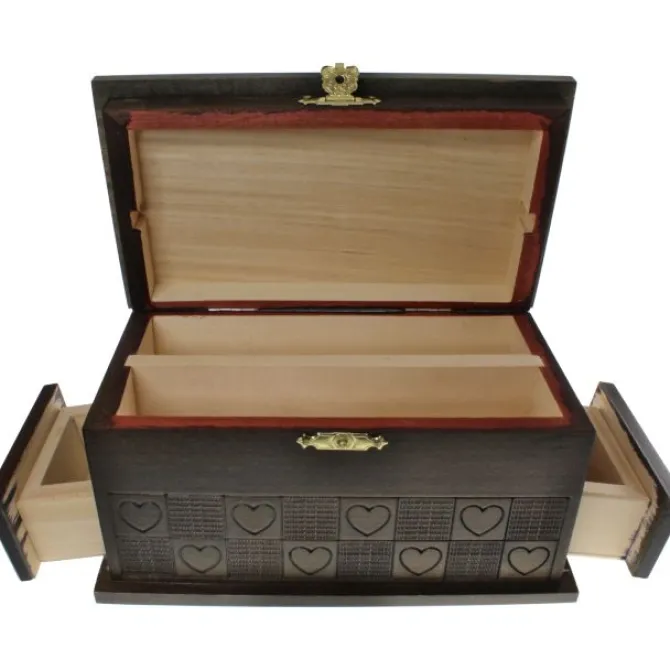 Heart Trick Large Puzzle Box With Secret Drawers - Handcrafted wooden box