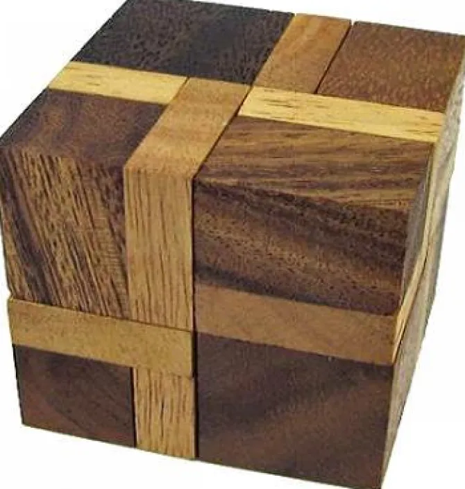 Inverse Cube Brain Teaser Wooden Puzzle