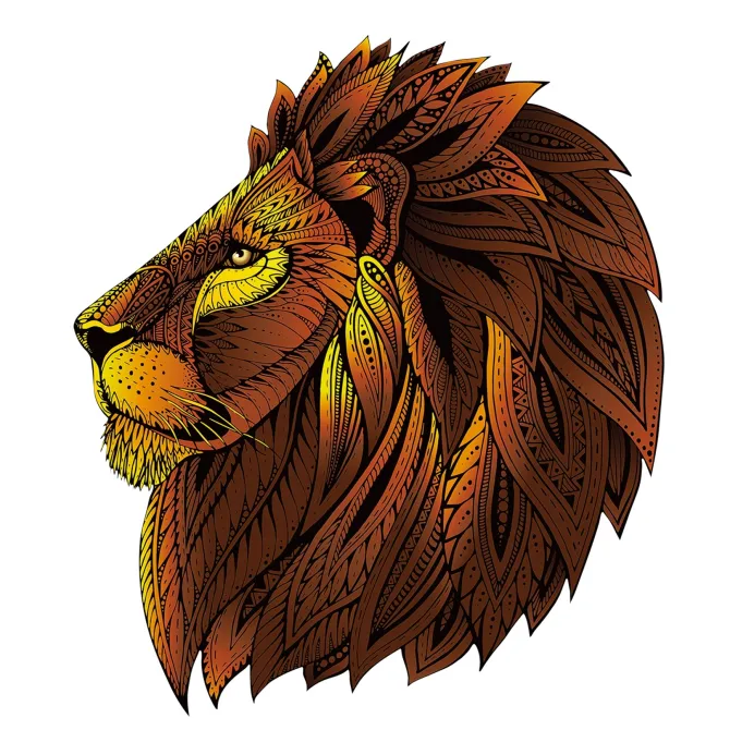 Lion Rainbow Wooden Jigsaw Shape Puzzle 121 pieces