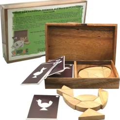 Logic Egg Tangram Set with 54 play Cards Wooden Puzzle Game