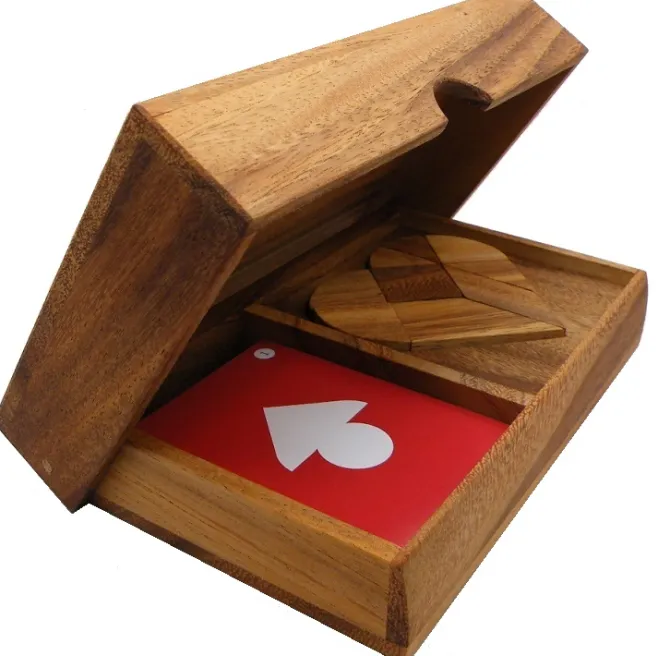 Logic Heart Tangram Set with play Cards Wooden Puzzle Game