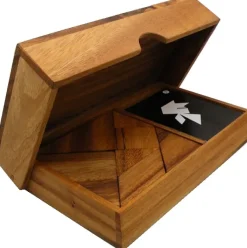 Logic Tangram Set with Play Cards Wooden Puzzle Game