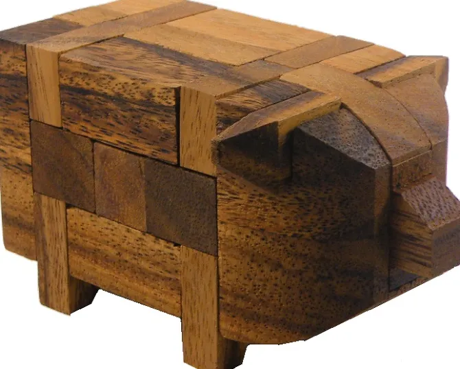 Pig Kumiki - 3D Brain Teaser Wooden Puzzle