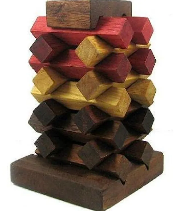 Raising Tower - Wooden Brain Teaser Puzzle