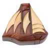 Ship - Secret Sail Boat Wooden Puzzle Box