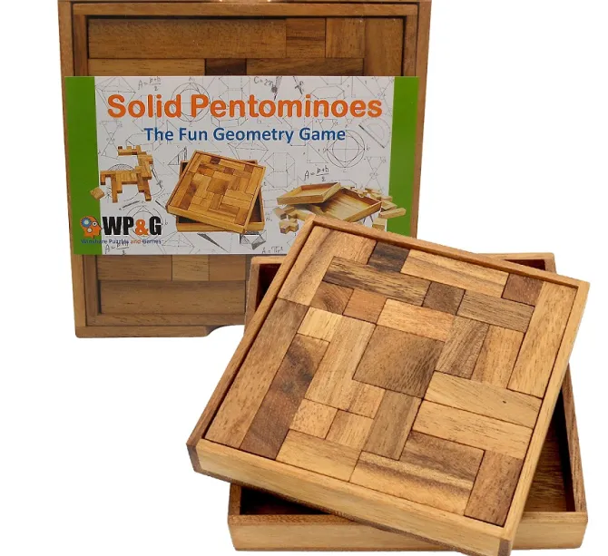 Solid Pentominoes - Wooden Brain Teaser Puzzle
