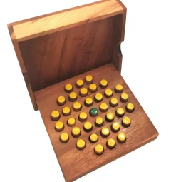 Solitaire Hexagon 37 Pegs - Strategy Wooden Game