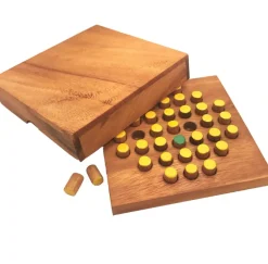 Solitaire Hexagon 37 Pegs - Strategy Wooden Game