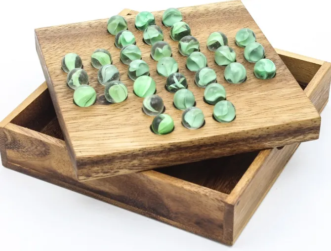 Solitaire Marble (Glass) - Wooden Brain Teaser Game