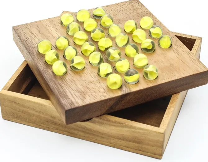 Solitaire Marble (Glass) - Wooden Brain Teaser Game