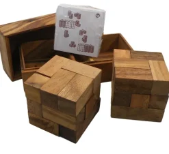 Soma Cube Double With Playing Cards Wooden Puzzle
