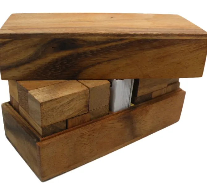 Soma Cube Double With Playing Cards Wooden Puzzle