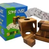 Soma Cube Set With 50 Playing Cards - Brain Teaser Wooden Puzzle