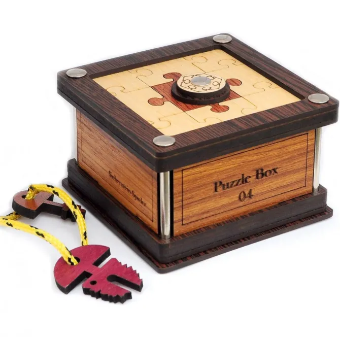 Spiele Puzzle Box 04 - Wooden Secret Box Brainteaser Puzzle
