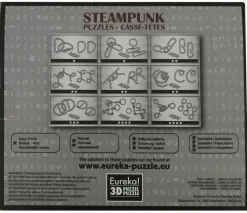 Steampunk Puzzles Set Gray Box - 9 Disentanglement Metal Puzzles