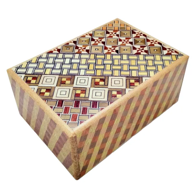 4 Sun 7 Steps + 7 Dual Compartment - Yosegi Ichimatsu Japanese Puzzle Box