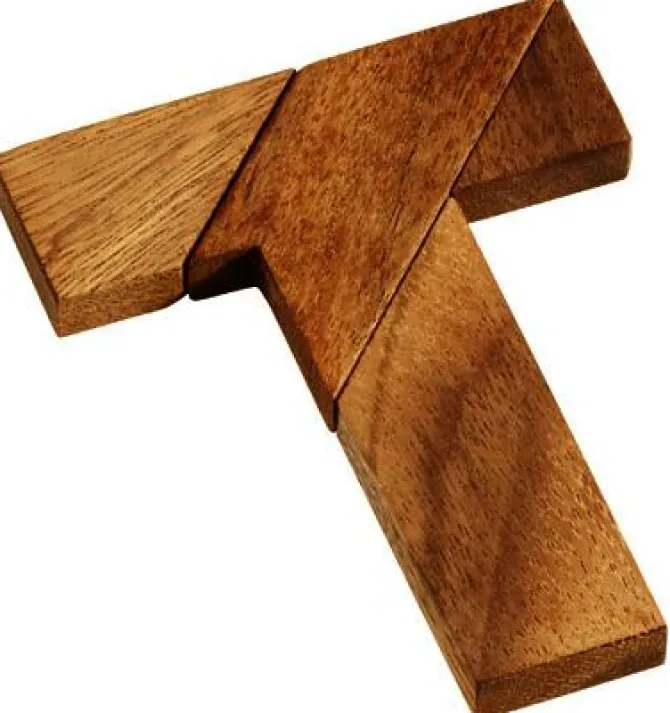 T Letter Puzzle - Wooden Brain Teaser
