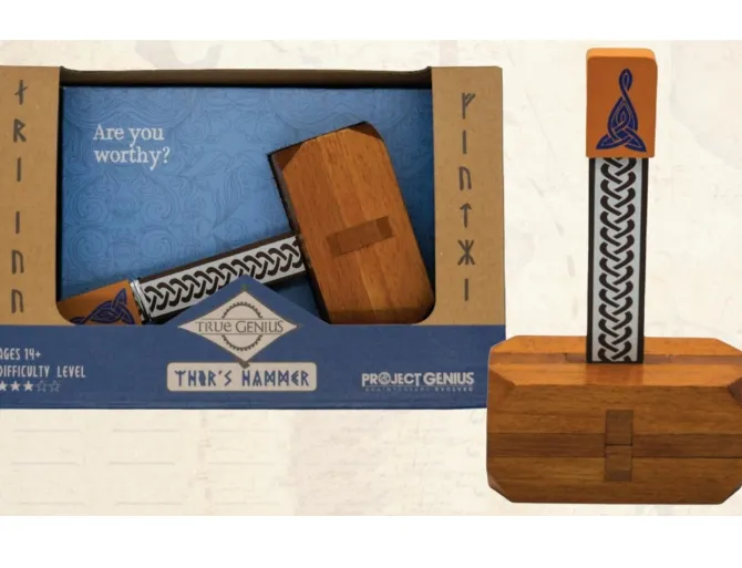 Thor's Hammer True Genius Wooden Brainteaser Puzzle
