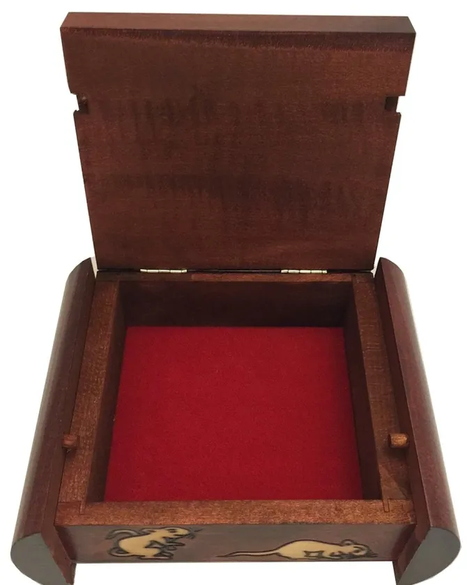 Three Cats Secret Wooden Puzzle Box