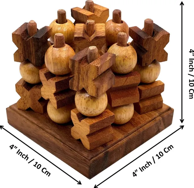 Tic-Tac-Toe 3D - Strategy Wooden Game