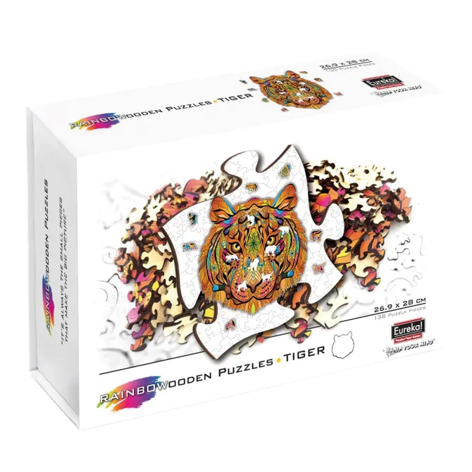 Tiger Rainbow Wooden Jigsaw Shape Puzzle 138 pieces