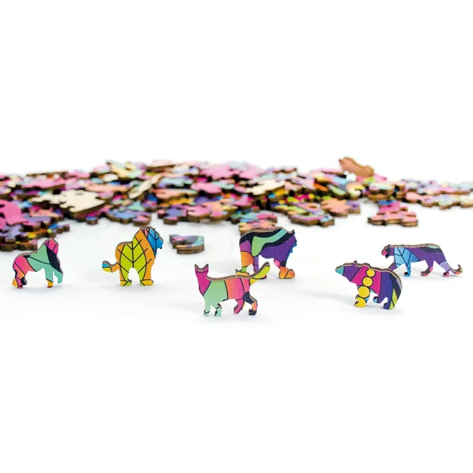Tiger Rainbow Wooden Jigsaw Shape Puzzle 138 pieces