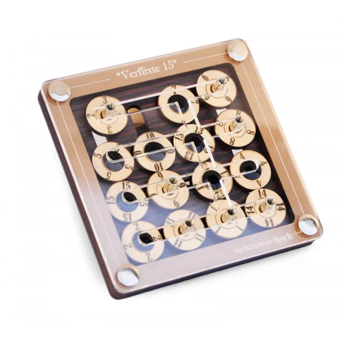 Verflixte 15 - Sliding Wooden Brain Teaser Puzzle