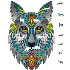 Wolf Rainbow Wooden Jigsaw Shape Puzzle 180 pieces