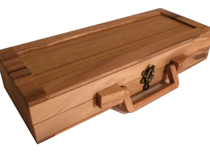 12 Wooden Puzzles Set In Wooden Suitcase